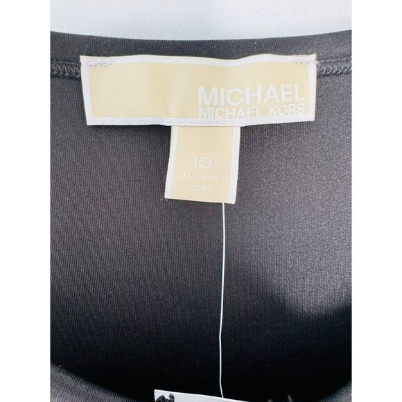 NWT Michael Kors10 Sleeveless Black Dress Zip-Up Stretchy - Picture 3 of 11